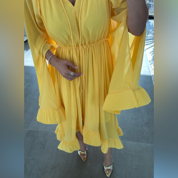 Chic Long Sleeve Yellow Dress - Picture 12 of 12